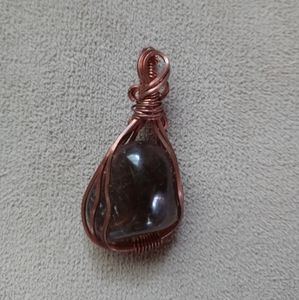 Wire wrapped smoky quartz pendant